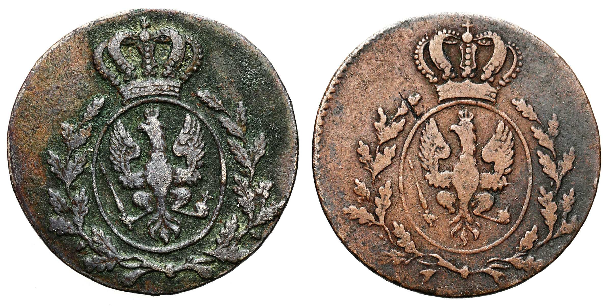 Zabór pruski - Wielkie Księstwo Poznańskie. Fryderyk Wilhelm III (1797–1840). Grosz 1816 A - Berlin i B - Wrocław, zestaw 2 monet